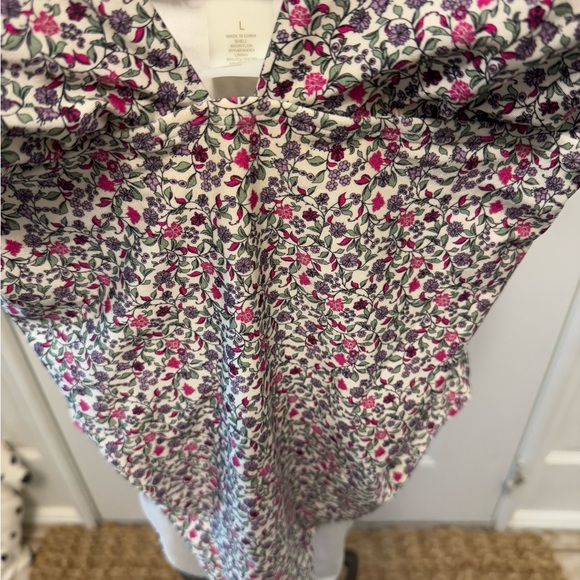 Chelsea & Violet Ditsy Tiny Floral Print Low Cut Sexy One Piece Swimsuit L - Picture 4 of 12